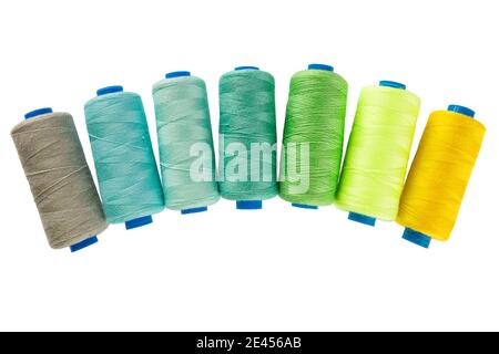 Threads for sewing of various colors on a white background isola Stock  Photo by ©avtor_hell 144177959