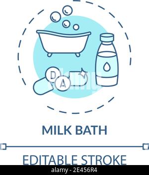 Milk bath concept icon Stock Vector