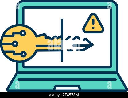 Keylogging RGB color icon Stock Vector