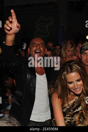 EXCLUSIVE - Christian and Ira Audigier partying during the Christian Audigier' birthday party held at the VIP-Room during the 62nd Cannes Film Festival at the Palais des Festivals in Cannes, France on May 21, 2009. Photo by Bellak-Orban-Nebinger-Gorassini/ABACAPRESS.COM Stock Photo