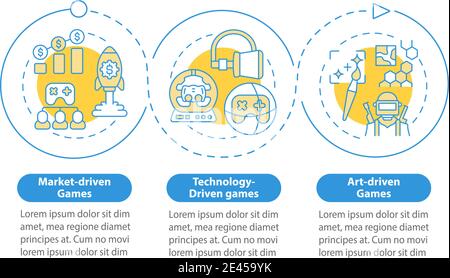 Video games types vector infographic template Stock Vector
