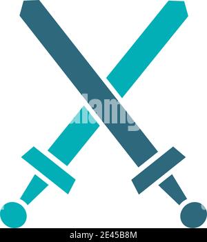 Cross swords colored icon. Board game, table entertainment symbol Stock Vector