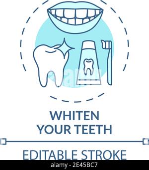 Whitening teeth concept icon Stock Vector