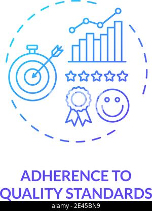 Adherence to quality standards concept icon Stock Vector