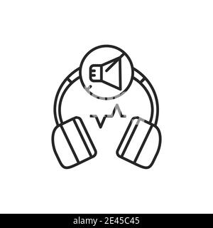 Noise cancelling headphones color line icon. Pictogram for web page, mobile app, promo. Editable stroke Stock Vector