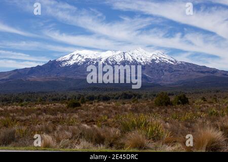 Mount Ruapehu in the National Park of New Zealand Stock Photo