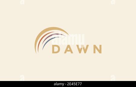 vintage simple dawn  logo symbol icon vector graphic design Stock Vector