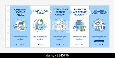 Corporate wellbeing onboarding vector template Stock Vector