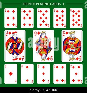 French playing cards suit diamonds Stock Vector