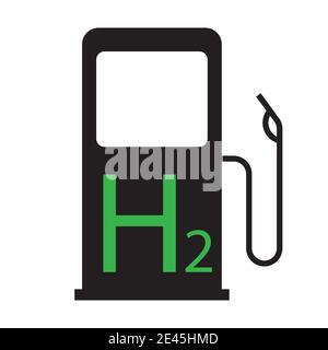 Hydrogen fuel station h2 vector Stock Vector