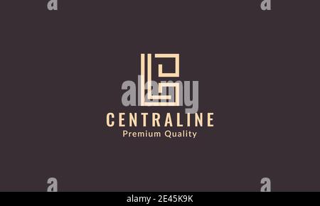 letter lc or cl square modern line logo symbol icon vector idea graphic design Stock Vector
