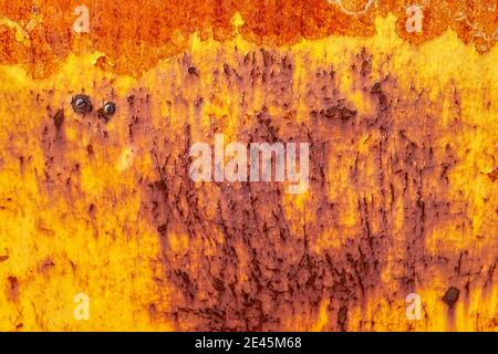 Full frame rusty texture with two screws Stock Photo