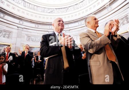 Senator John McCain attends an event to unveil a statue of the late former President Ronald Reagan in the Capitol Rotunda June 3, 2009 in Washington, DC. USA The Reagan statue will become part of the National Statuary Hall Collection, which is comprised of statues donated by individual states to honor men and women notable in each state's history. Photo by Olivier Douliery/ABACAPRESS.COM Stock Photo