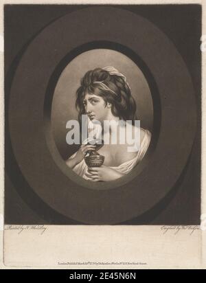 Print made by Thomas Watson, 1743â€“1781, British, Sigismunda, 1779. Mezzotint on moderately thick, moderatelly textured, cream laid paper.   literary theme , princess , The Decameron (Boccaccio). Sigismunda Stock Photo