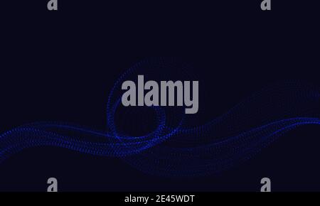 Flowing energy particles, wave flow background .Futuristic technology style Stock Vector