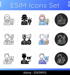 Organization hierarchy icons set Stock Vector