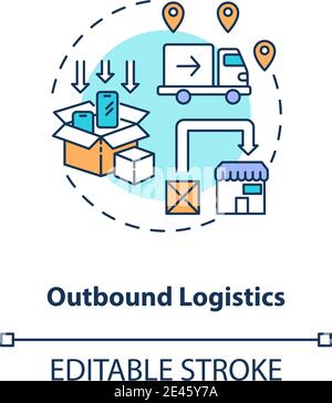 Outbound logstics concept icon Stock Vector