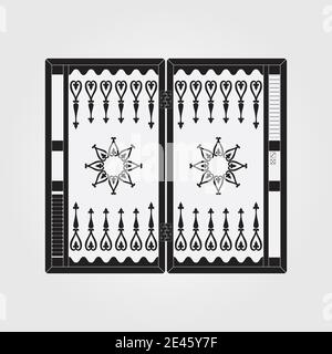 Backgammon on the wooden box. Vector illustration. Stock Vector