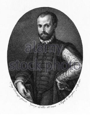 Niccolò di Bernardo dei Machiavelli, 1469 – 1527, was an Italian Renaissance diplomat, philosopher and writer, vintage illustration from 1801 Stock Photo