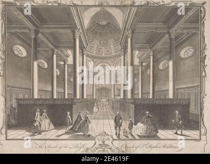 F. C. Pack, 1759â€“1840, The Inside of the Parish Church of St. Stephen Walbrook, undated. Engraving. Stock Photo