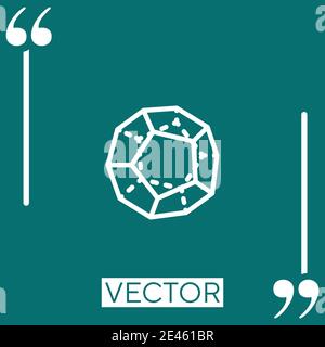 dodecahedron vector icon Linear icon. Editable stroked line Stock Vector