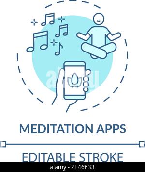 Meditation apps concept icon Stock Vector
