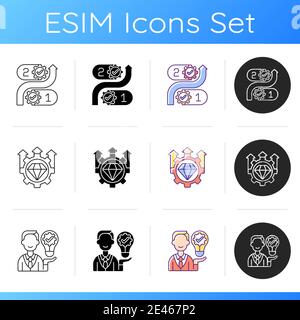 Core value icons set Stock Vector