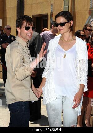 Tom Cruise and Katie Holmes attend the ceremony honoring Cameron Diaz with the 2,386th star on The Hollywood Walk of Fame in front of the Egytpian Theatre, in Los Angeles, CA, USA on June 22, 2009. Photo by Lionel Hahn/ABACAPRESS.COM Stock Photo
