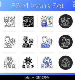 Company structure icons set Stock Vector
