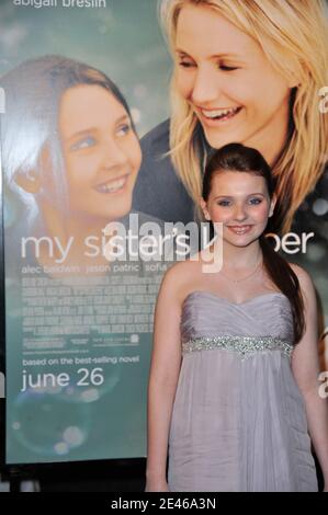 Actress Abigail Breslin attending the premiere of 'My Sister's Keeper' at the AMC Lincoln Square in New York City, USA on June 24, 2009. Photo by Gregorio Binuya/ABACAPRESS.COM Stock Photo