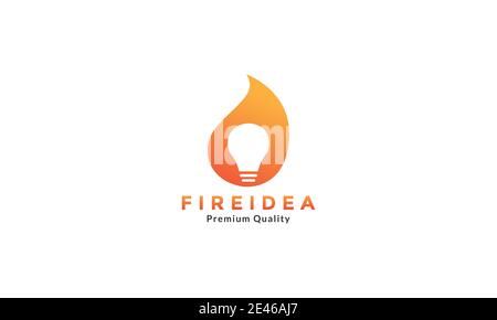 fire abstract with bulb lamp idea logo symbol icon vector graphic design Stock Vector