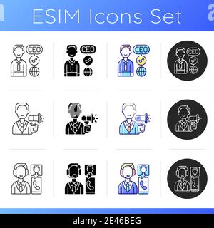 Company hierarchical structure icons set Stock Vector