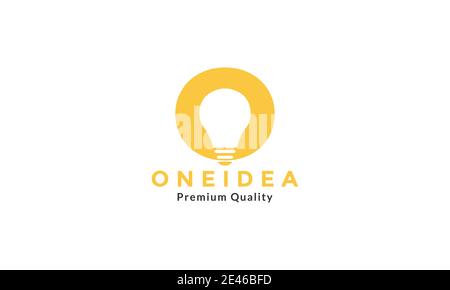 circle with bulb lamp ideas logo symbol icon vector graphic design Stock Vector