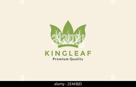 crown leaf plant gardening logo symbol icon vector graphic design Stock Vector