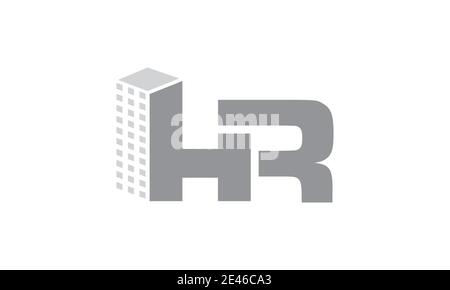 letter HR for building and real estate logo symbol icon vector graphic design Stock Vector
