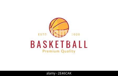 simple line colorful basket ball logo symbol icon vector graphic design Stock Vector