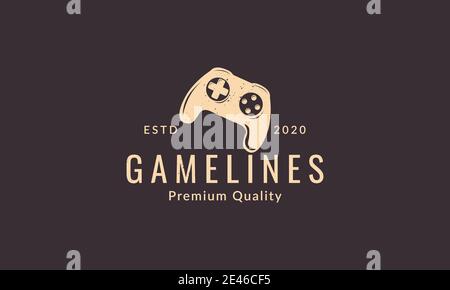 simple vintage joystick game logo symbol icon vector graphic design Stock Vector