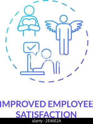 Improved employee satisfaction concept icon Stock Vector