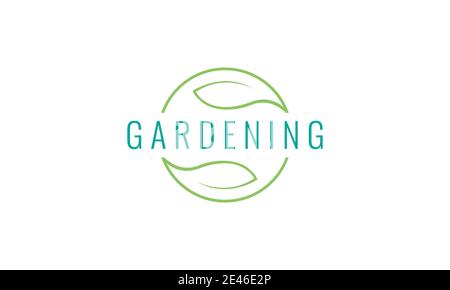 circle leaf green modern line logo symbol icon vector graphic design Stock Vector