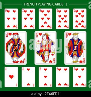 French playing cards suit hearts Stock Vector