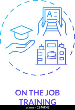 On-the-job training concept icon Stock Vector
