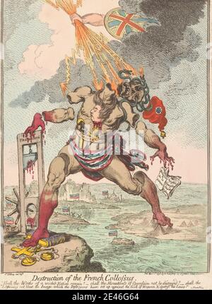 Destruction of the French Collossus 1798 by James Gillray Stock Photo ...