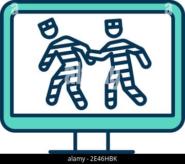 Cybercrime RGB color icon Stock Vector