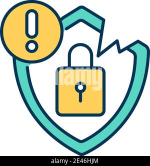 Security breach RGB color icon Stock Vector