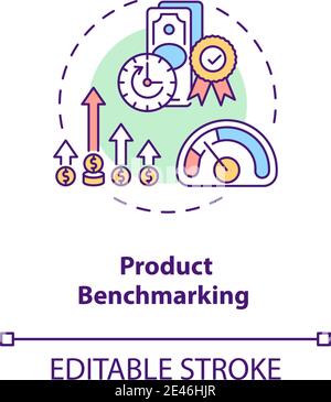 Product benchmarking concept icon Stock Vector