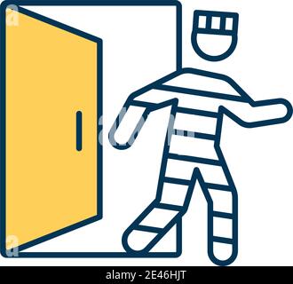 Backdoor attack RGB color icon Stock Vector