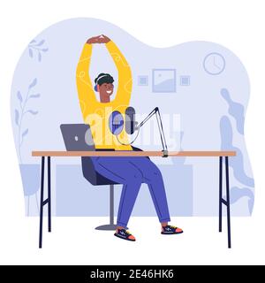 Podcast concept illustration Stock Vector