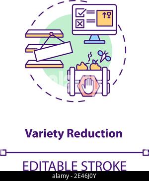 Variety reduction concept icon Stock Vector