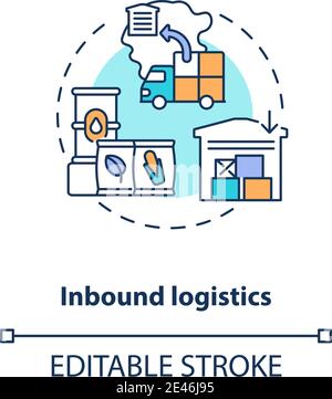 Inbound logistics concept icon. Stock Vector