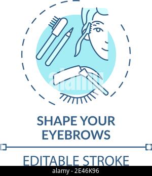 Shaping eyebrows concept icon Stock Vector